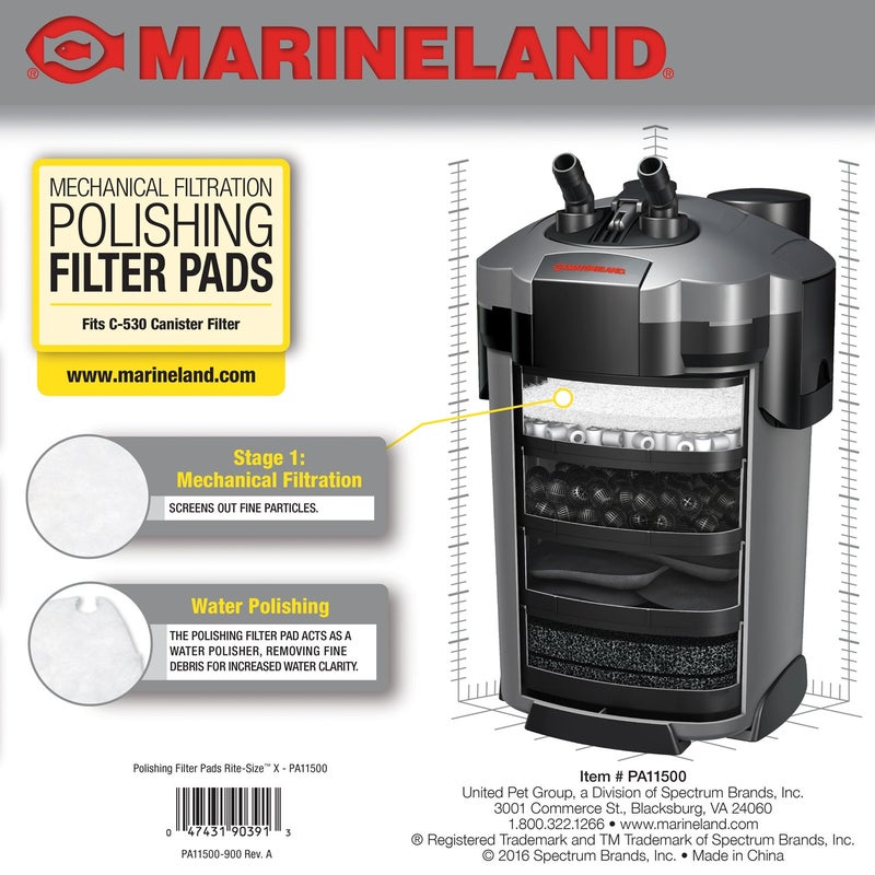 Marineland Polishing Filter Pads, Mechanical Filtration For Canister Filters, Fits 530 - Image 3